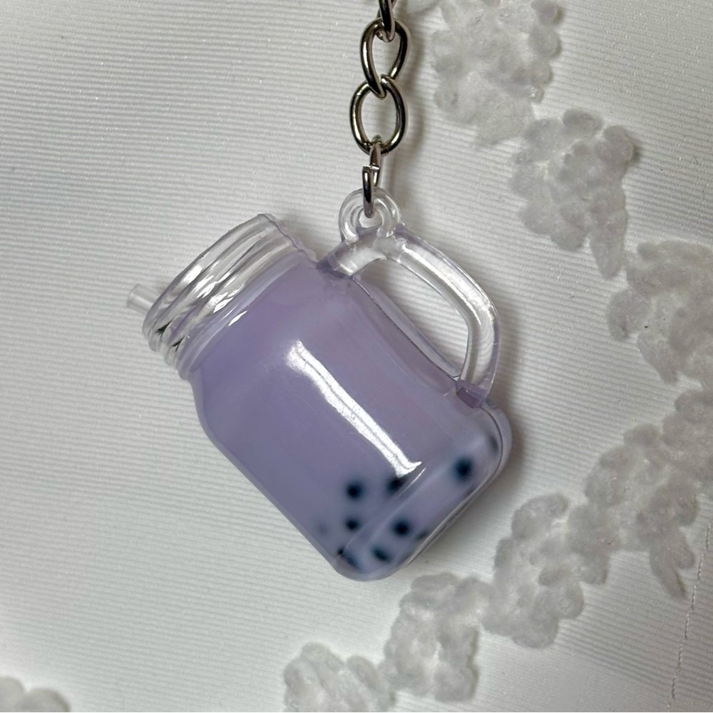 Purple Bubble boba Tea Keychain